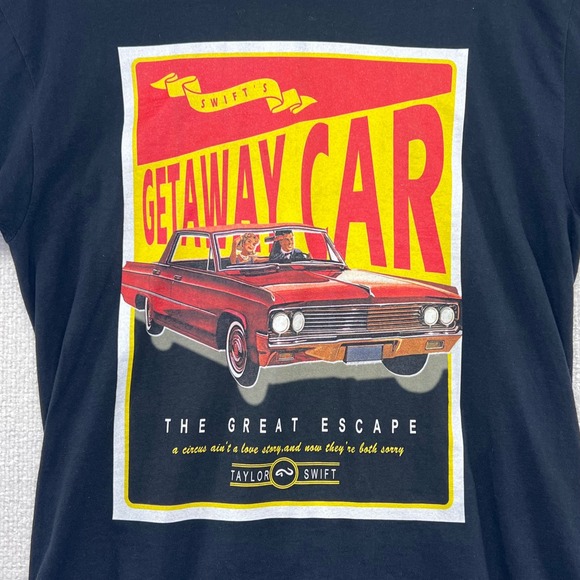 Taylor Swift‎ Getaway Car Graphic T-Shirt The Great Escape Black Gildan L - Picture 2 of 8